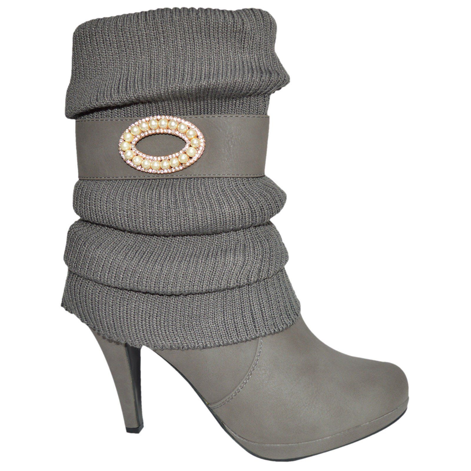 slouch mid calf heeled boot