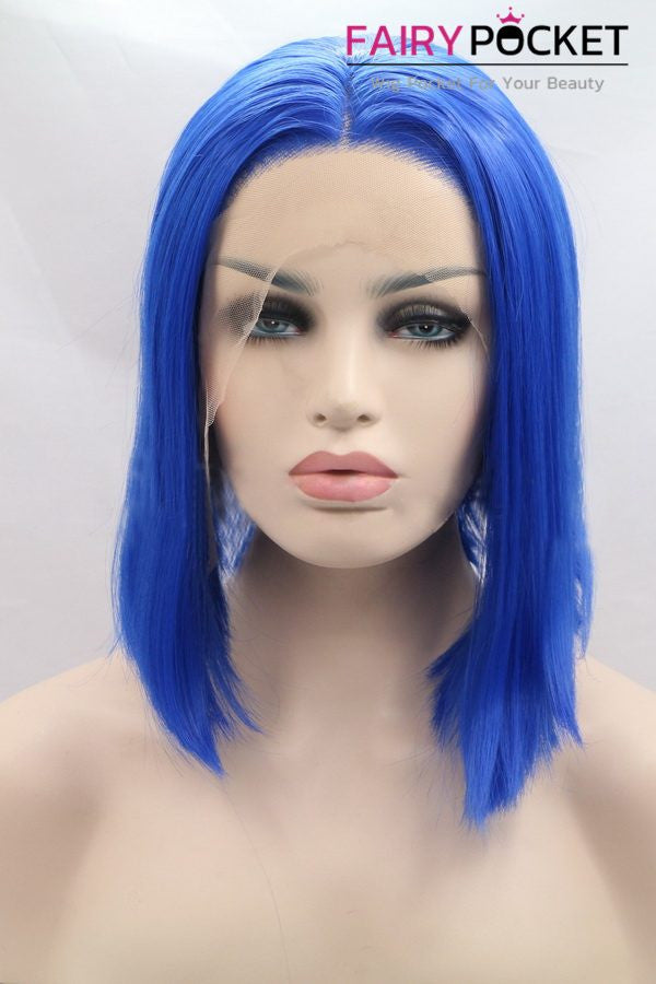 Dark Blue Medium Straight Lace Front Wig