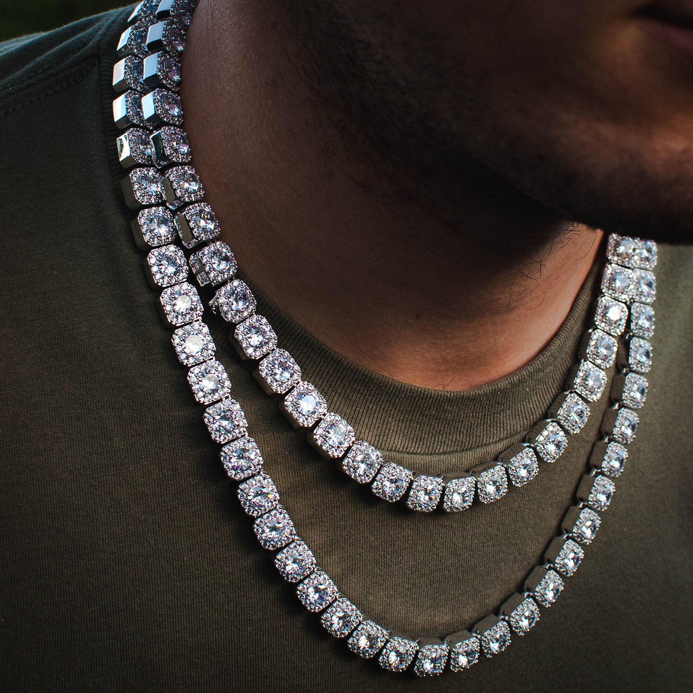 13mm Cluster Diamond Tennis Chain – Laie Jewelry
