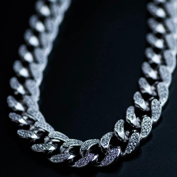 white gold with diamonds chain