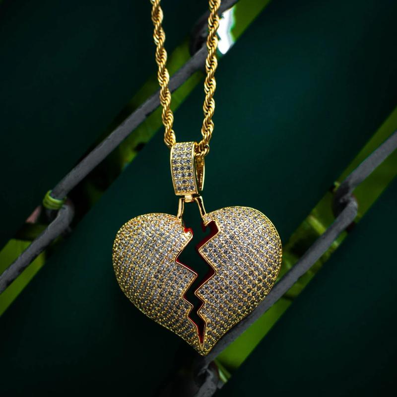 Broken Heart Pendant Necklace - The Jewelry Plug