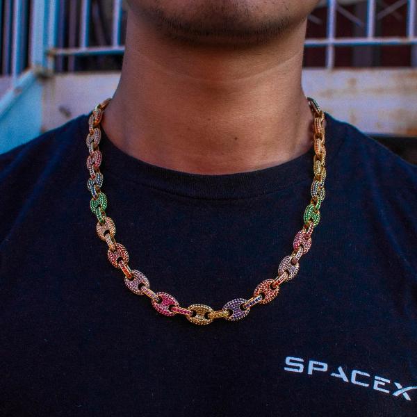 rainbow gucci link chain