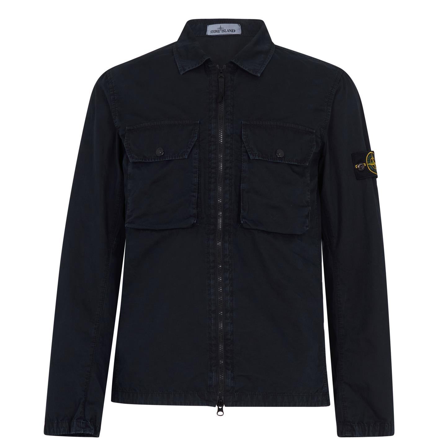 Stone island brushed on sale canvas hooded jacket