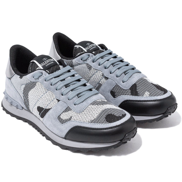 Valentino Grey & Silver Mesh Rockrunners Trainers Valentino 