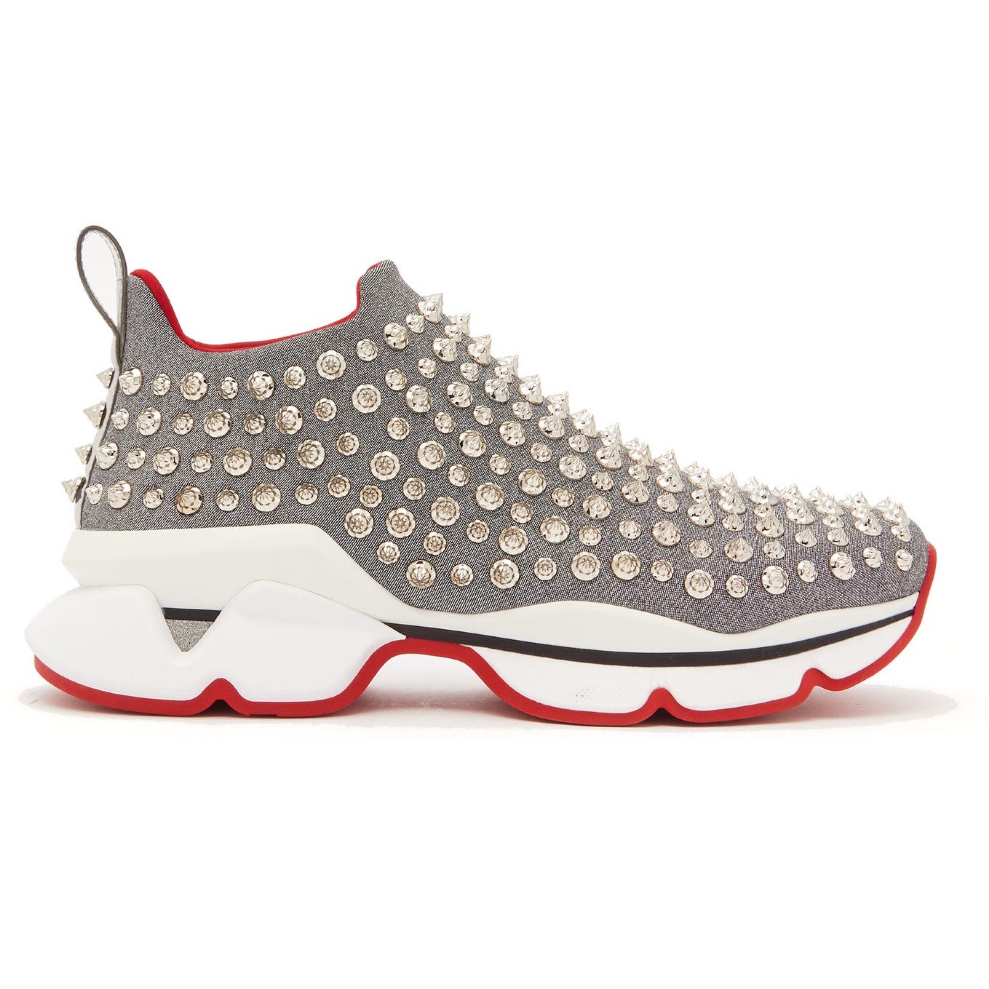 louboutin spike trainers womens