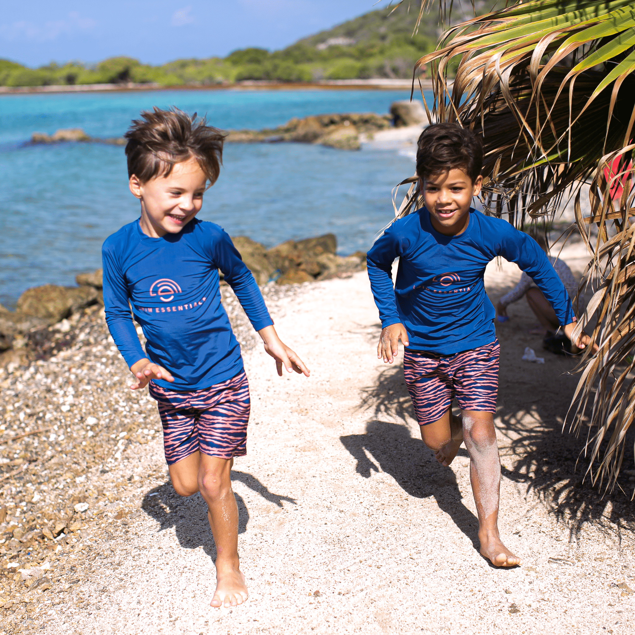 laat staan binnen tsunami UV Zwembroek Jongens Blauw/Oranje Zebra | Swim Essentials