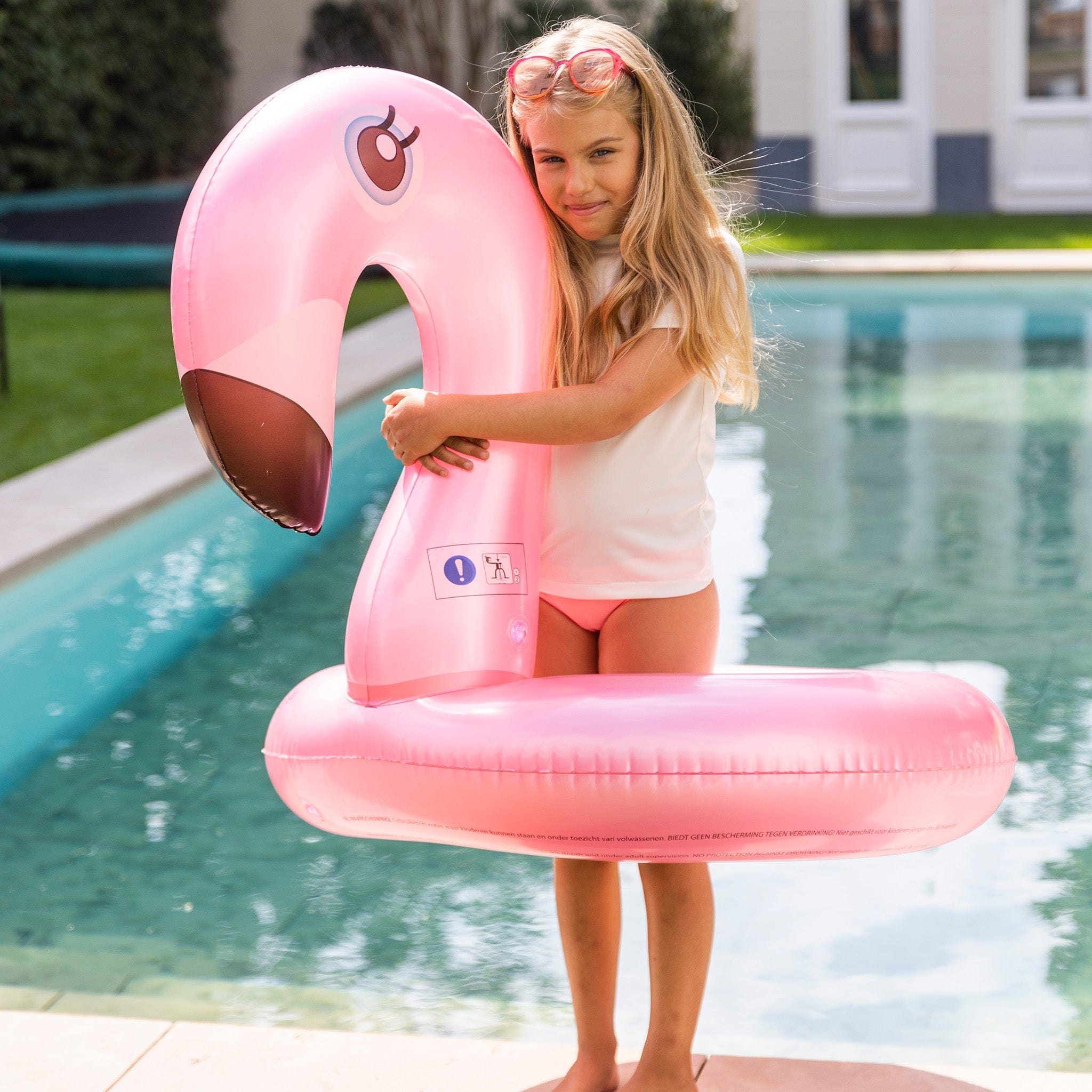 Toneelschrijver grafisch Tussen Zwemband Roze Flamingo Ø 95 cm | Swim Essentials