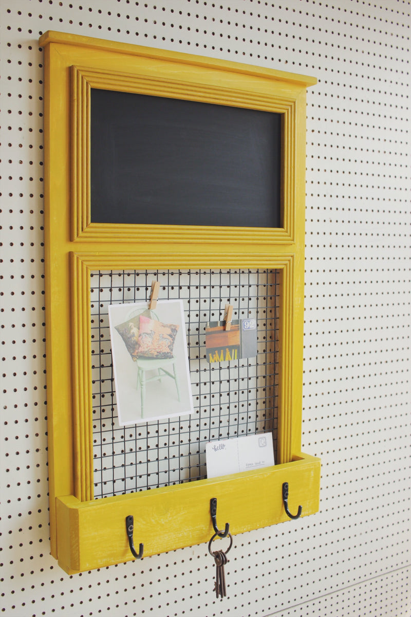 Entryway Organiser Memo Grid Chalkboard Mail Hooks