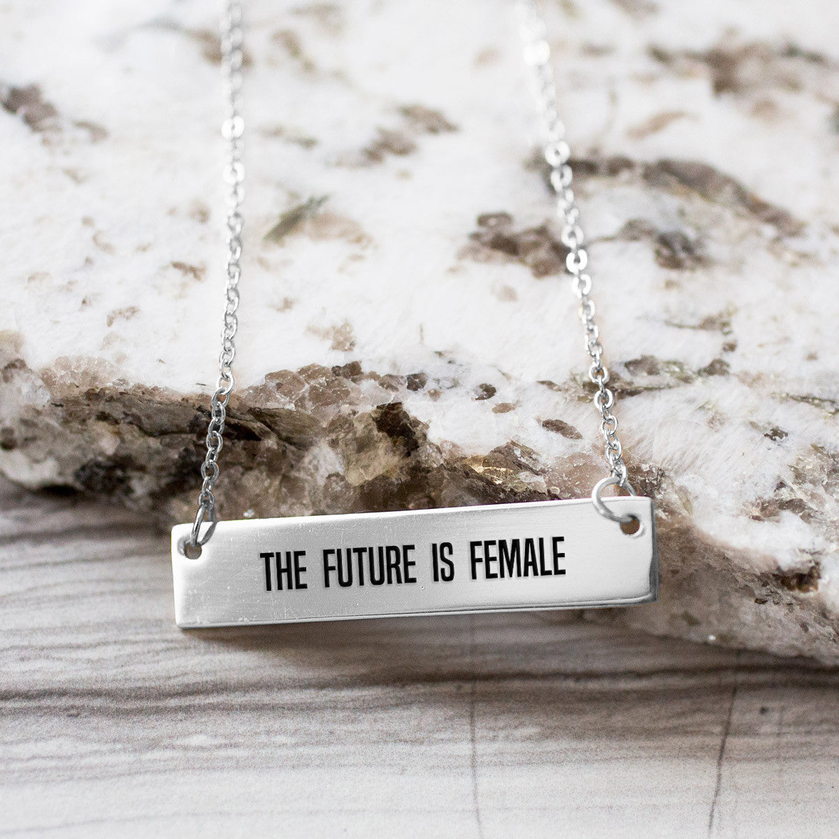 The Future is Female Gold / Silver Bar Necklace