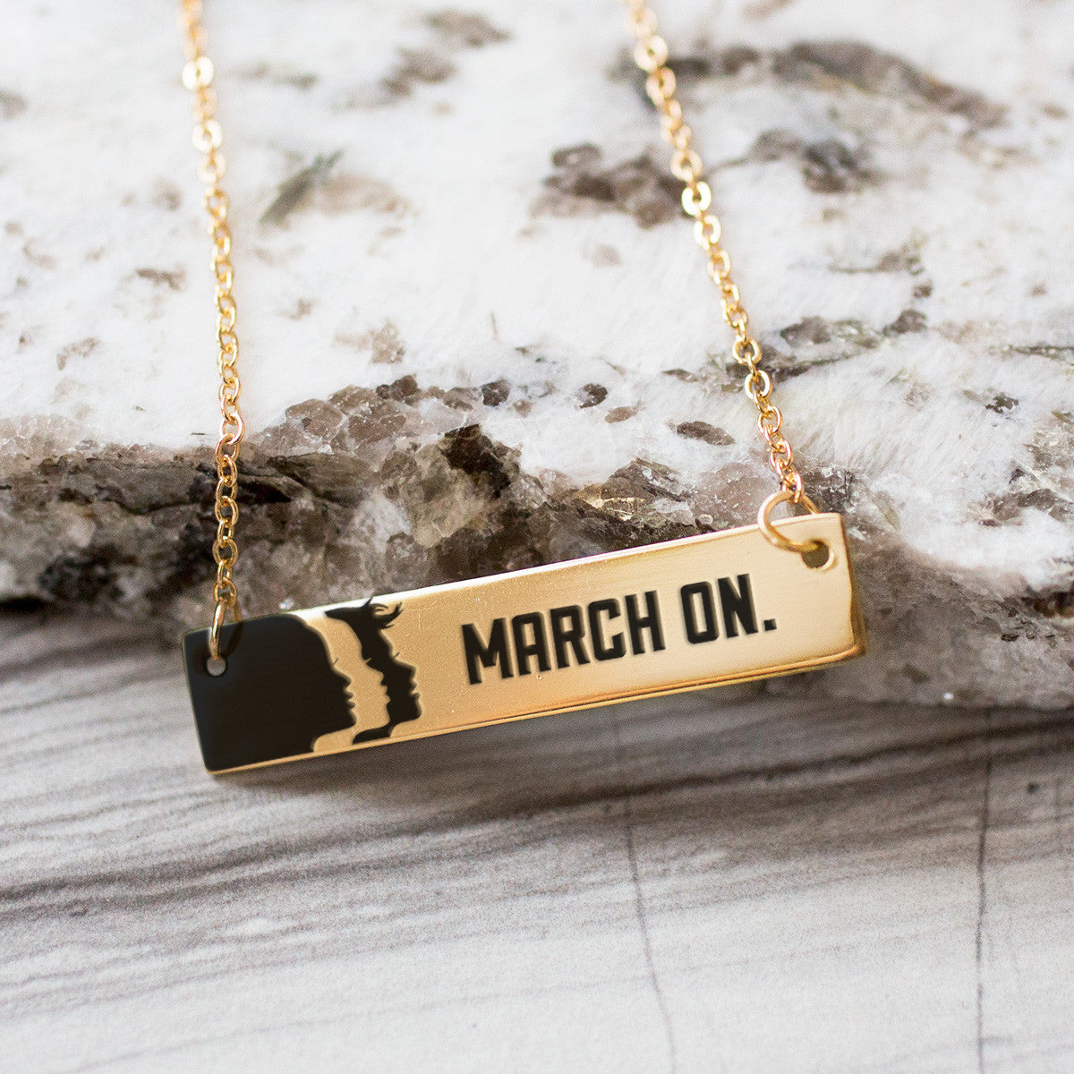 March On Bar Gold / Silver Necklace