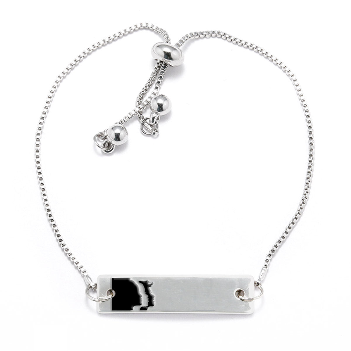 Women's March Logo Silver Bar Adjustable Bracelet
