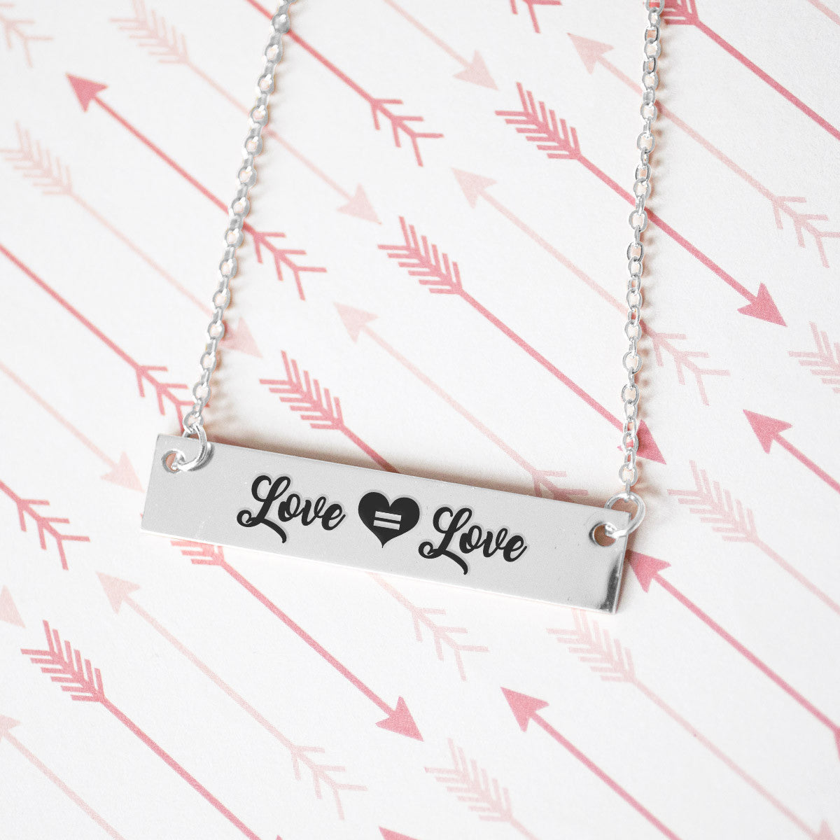 Love is Love Gold / Silver Bar Necklace