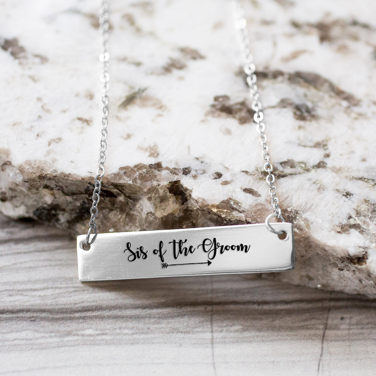 Sis of the Groom Gold / Silver Bar Necklace