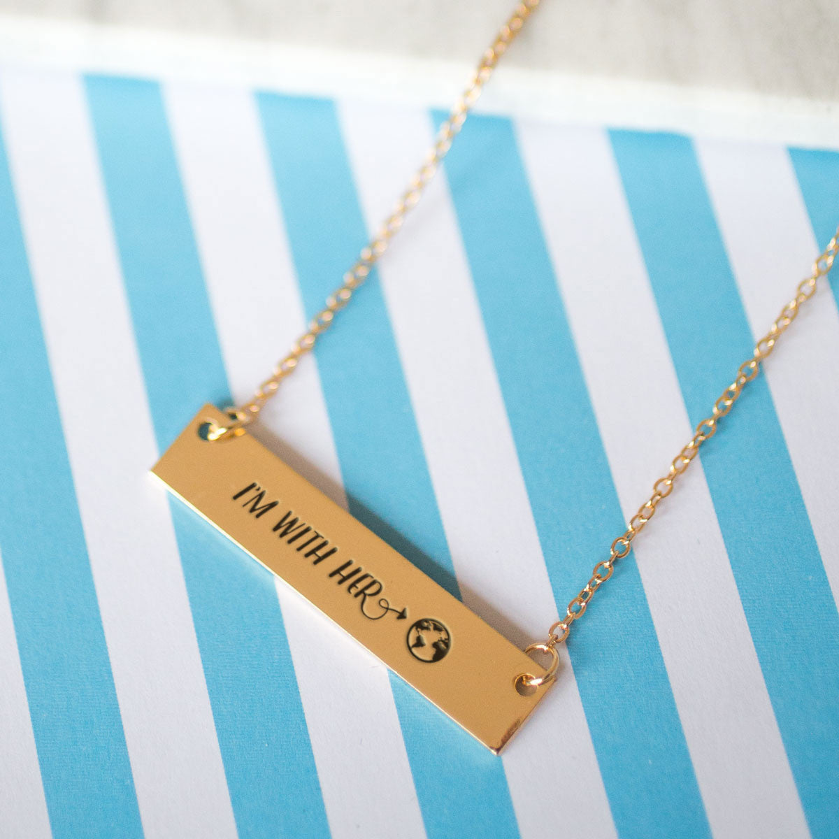 I'm with Mother Nature Gold / Silver Bar Necklace