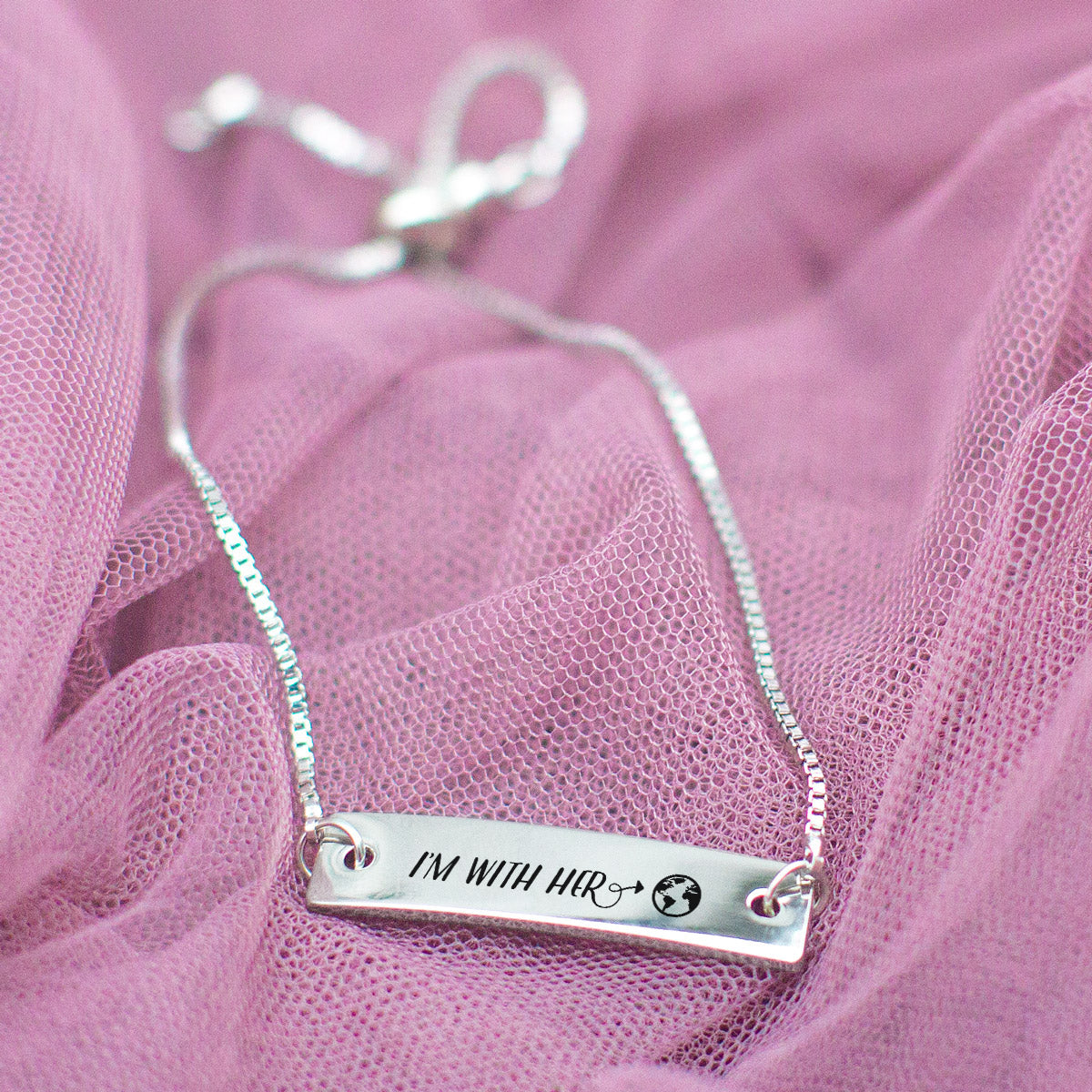 I'm with Mother Nature Silver Bar Adjustable Bracelet