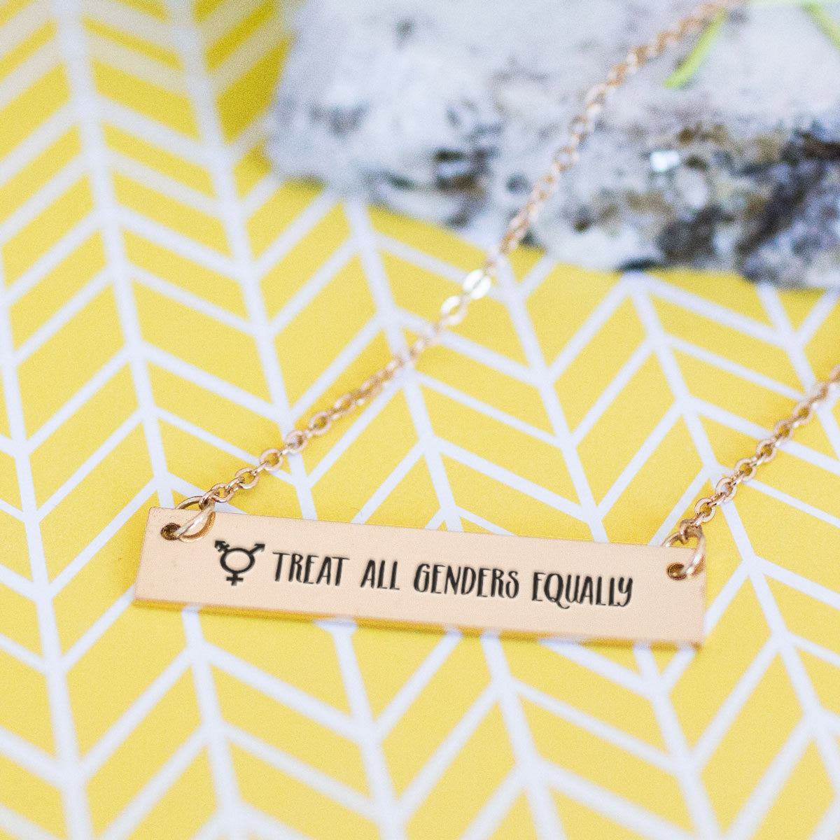 Treat all Genders Equally Gold / Silver Bar Necklace