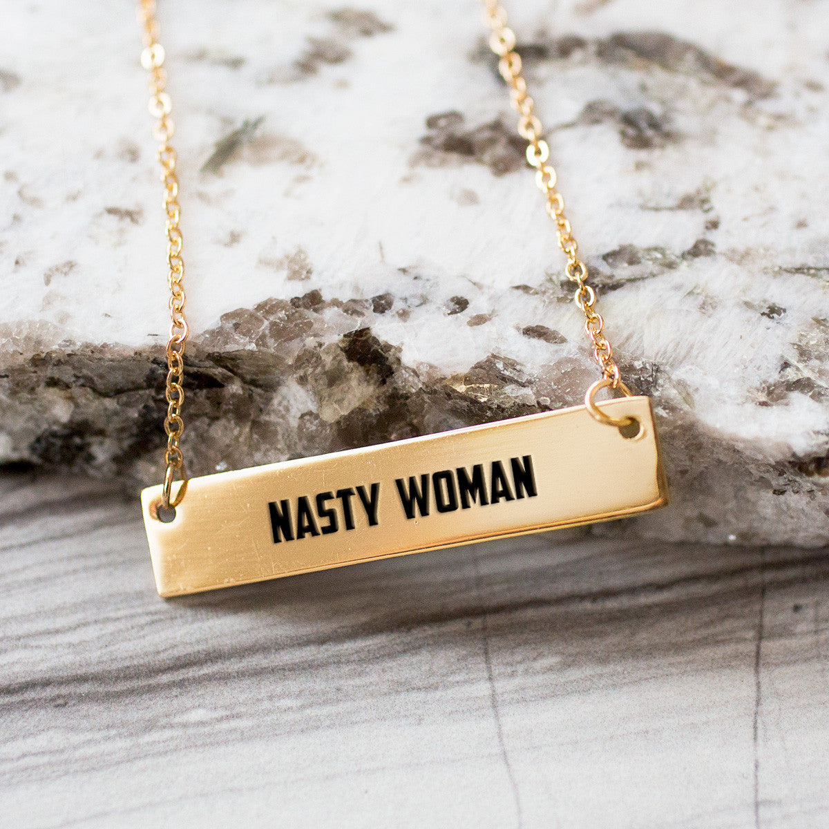 Nasty Woman Gold / Silver Bar Necklace
