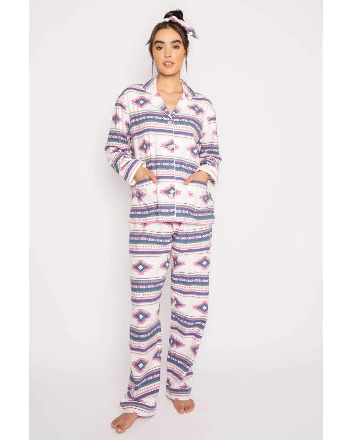 PJ Salvage Penguin Flannel PJ Set NIGHTSKY