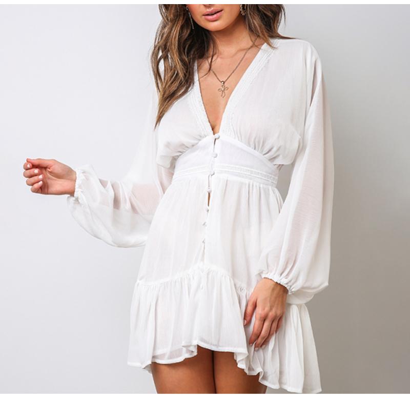 Sexy Plunge Cute Ruffle Summer Dress