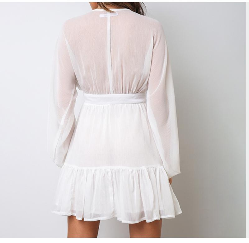 Sexy Plunge Cute Ruffle Summer Dress