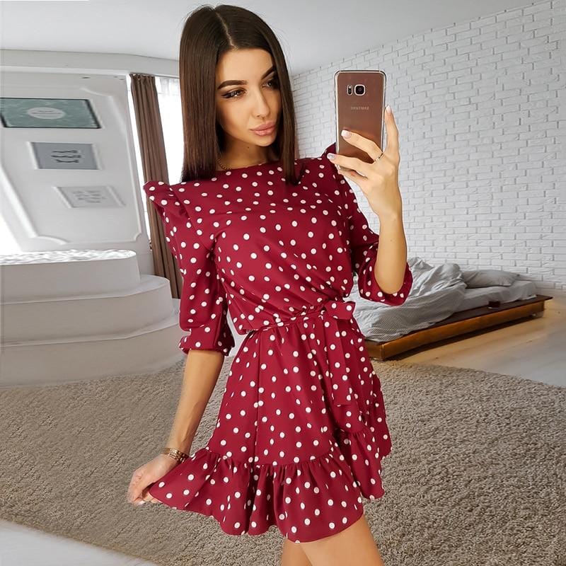 Cute Ruffle Polka Dot Summer Dress