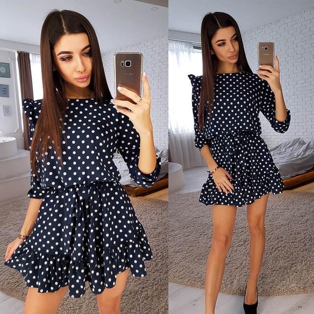 Cute Ruffle Polka Dot Summer Dress