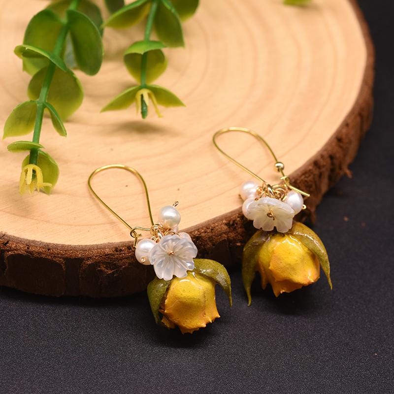 Unique Fresh Water Pearl Flower Earrings