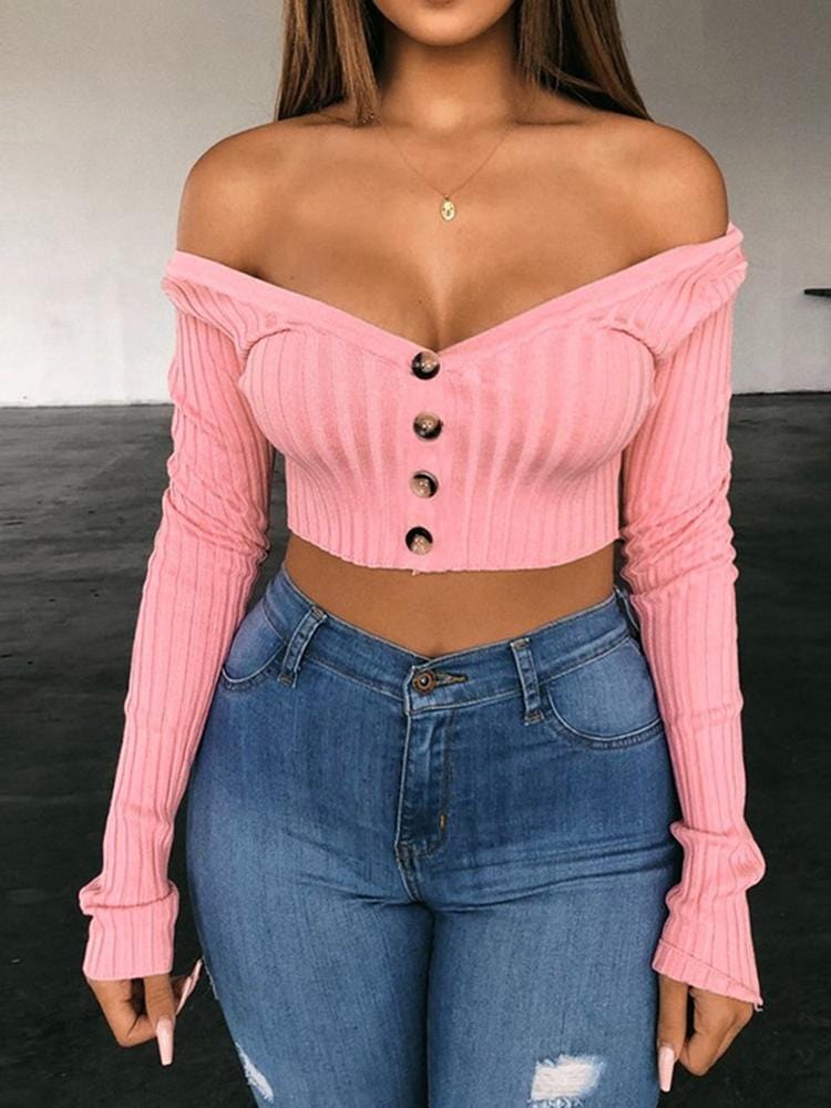 Sexy Solid Color Crop Top