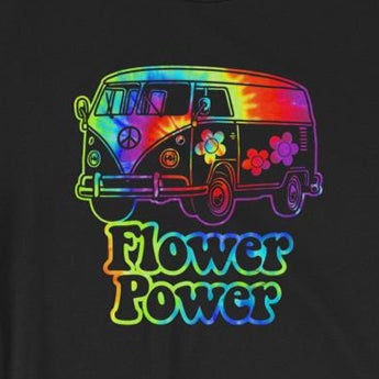 Flower Power Tie-Dye Retro Hippie Van 