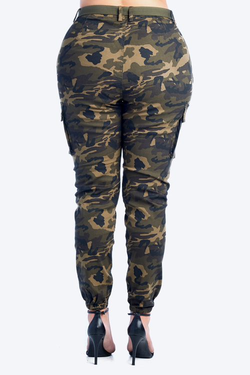 plus size camouflage joggers