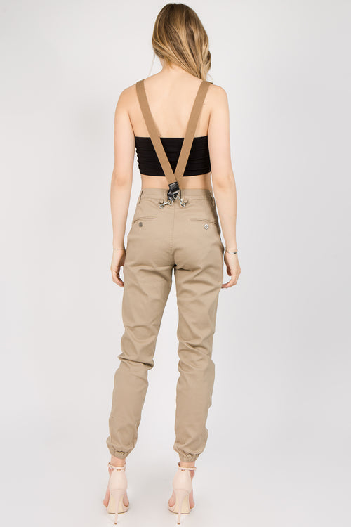 春夏秋冬おさんぽシリーズ Ｅ ＜H＞GABA HIGH WAIST SUSPENDERS PANTS