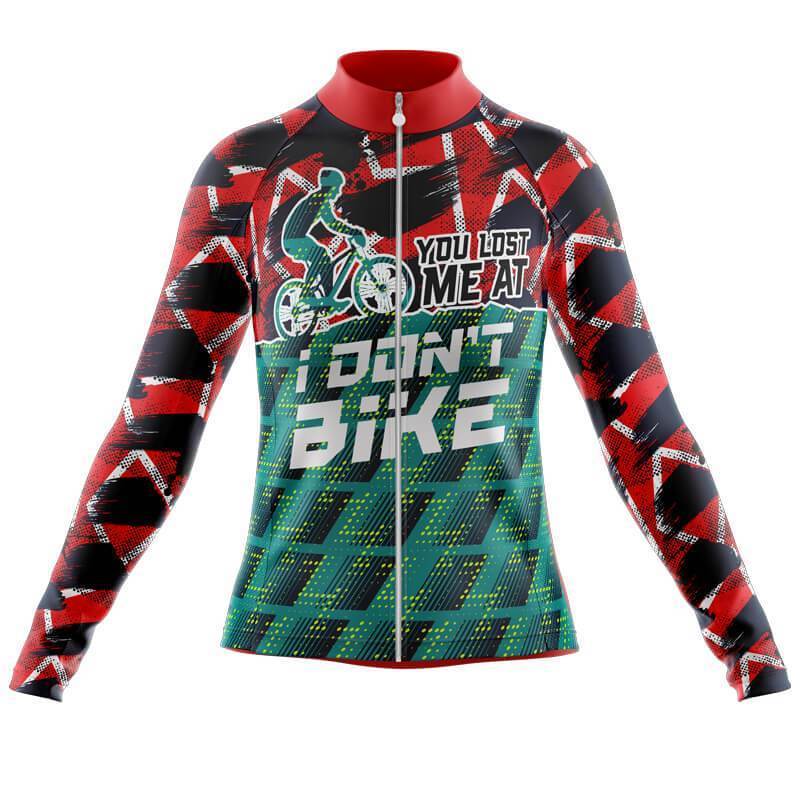 You Lost Me At I Dont Bike Long Sleeve Club Jersey V2 Cycling