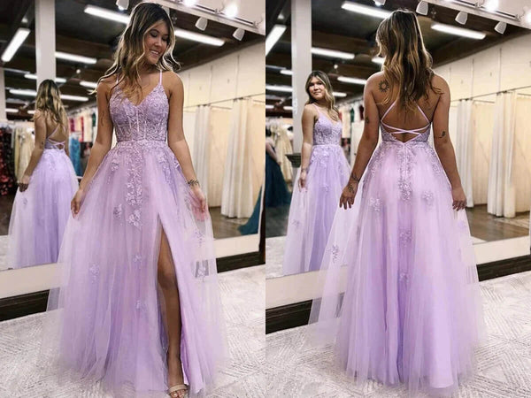 Lilac prom dress | lavender prom dresses | floor length prom dress | simidress.com