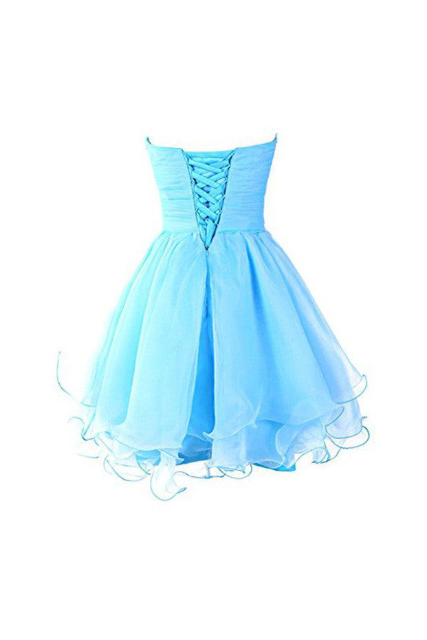 Blue Homecoming Dress,Sweetheart Organza Homecoming Dresses Prom Dress ...