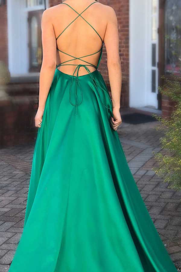 green dress with pockets