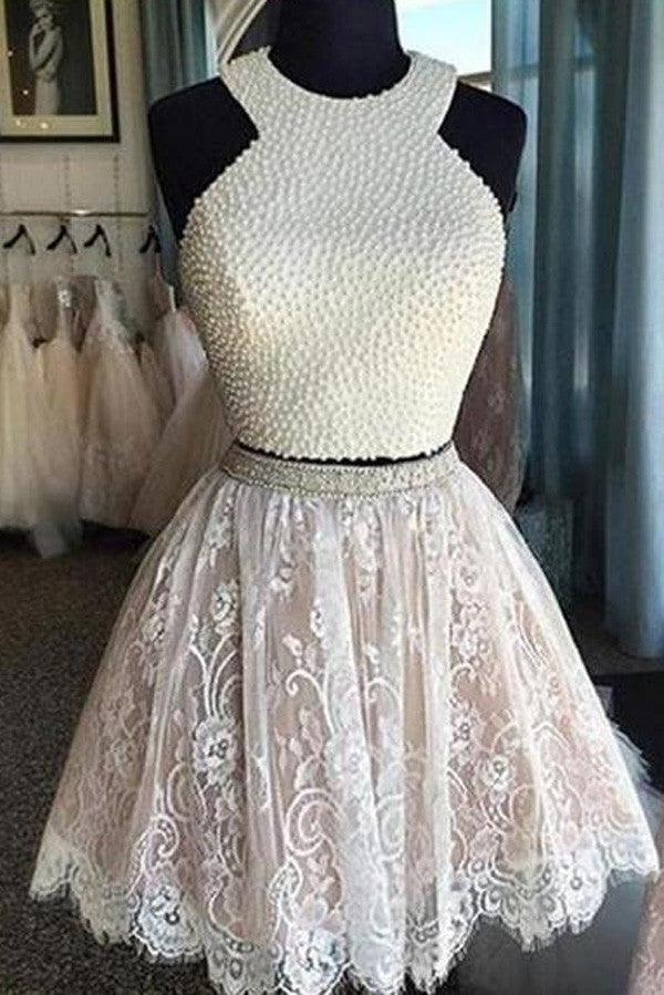 2 piece short prom dress