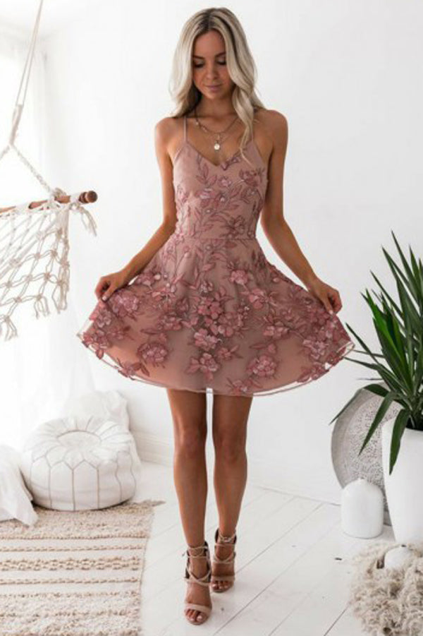 blush formal dresses short