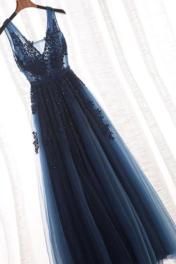 navy blue a line dress