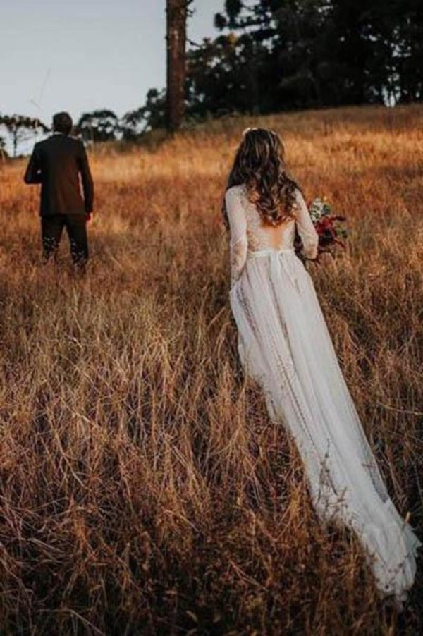 polka dot lace wedding dress