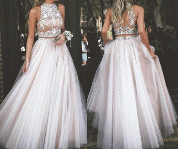 beautiful two piece prom dresses