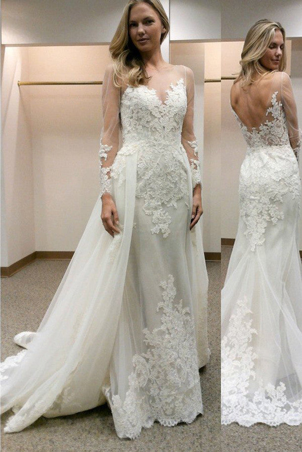 sheath wedding gown