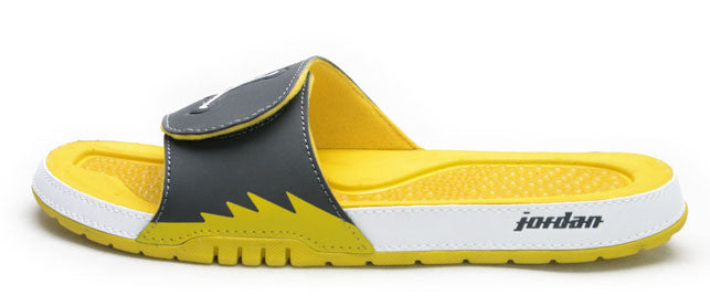 Grey and Yellow Jordan Sandals for Men 