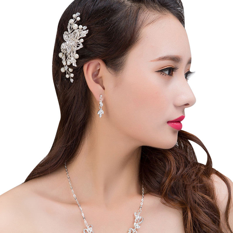 Bride high-end Manual Rhinestone Flower Hair Comb My Hair Adorn Article Exquisite Crystal Hair Jewel