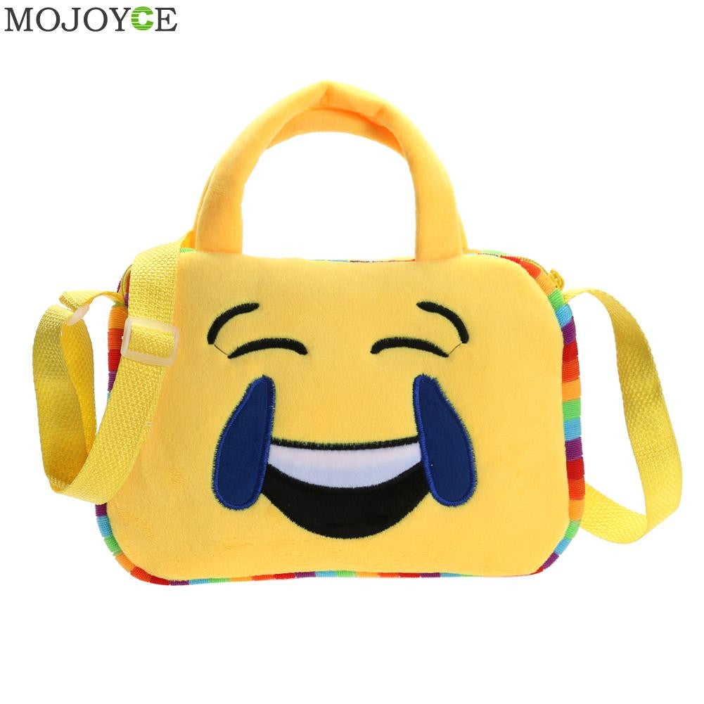 Fashion Emoji Face Expression Plush Toy Children Cute Bags School Bag for Teenage Girls emoji Handba