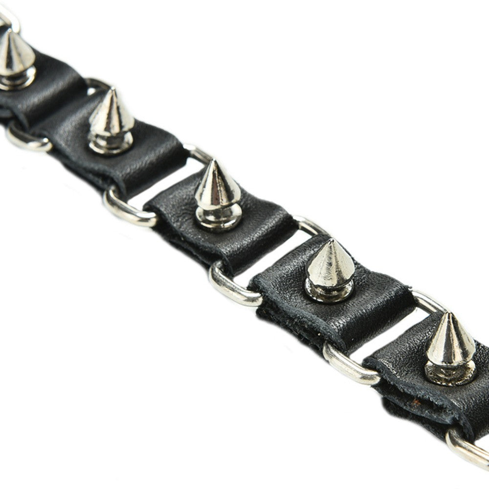 Gothic Metal Cone Stud Spikes Rivet Leather Wristband Punk style