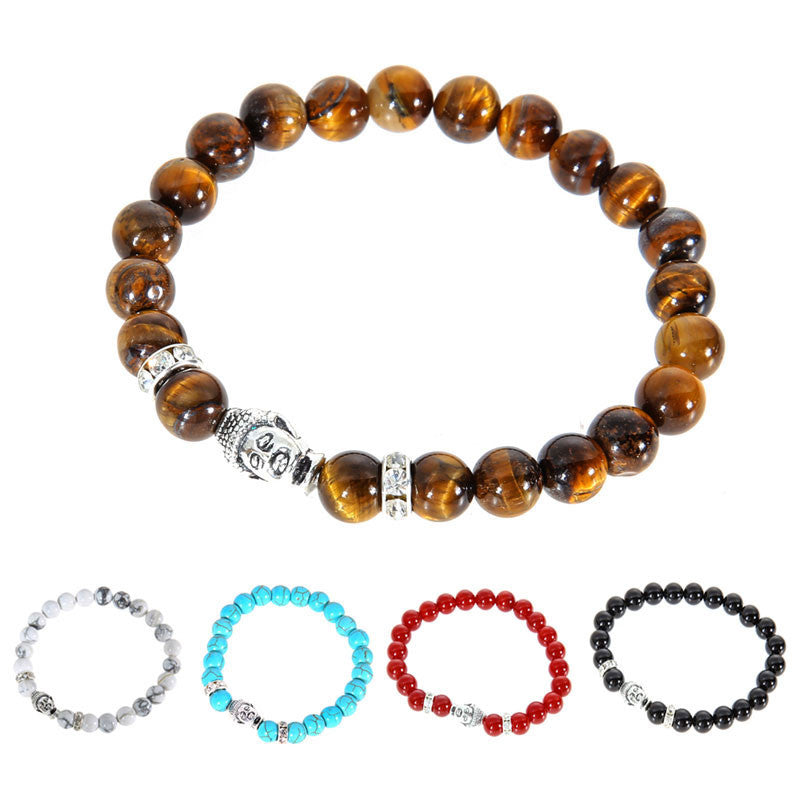 New Buddha Head Beads String Stretchy Bracelets Bangle Unisex Beaded Bracelet Bangle  SN9