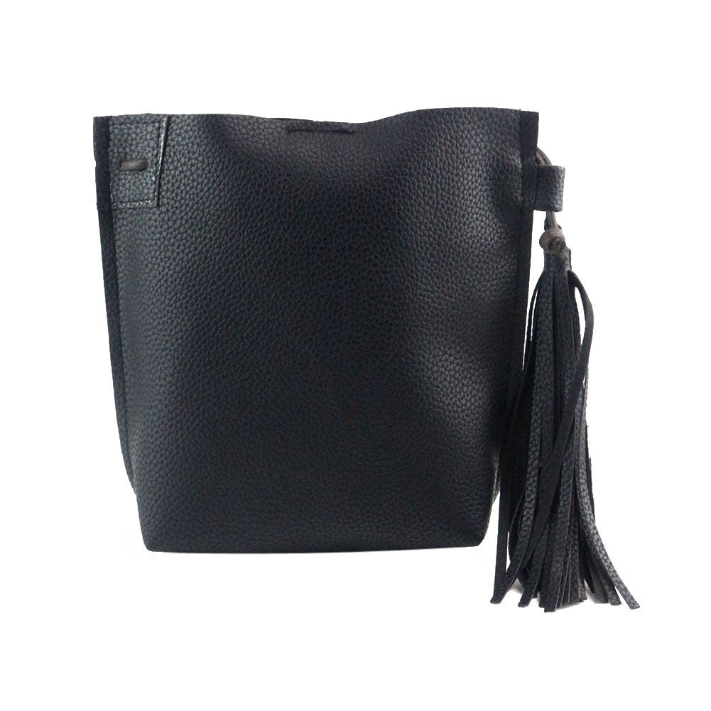 New Fashion PU Barrel Bag Tassel Crossbody Bag Dinner Party Clutch Women Leather Handbags Famous Des