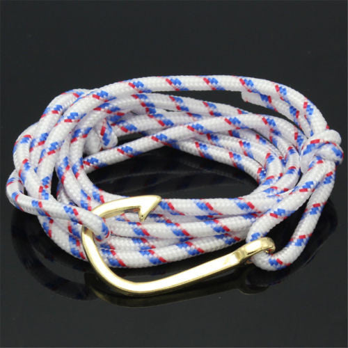 Rope Fish Hook Bracelet for Men Wrap Hook bracelet men bracelet 
