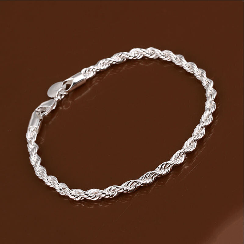 Women Jewelry Design Jewelry Rope Bracelet Silver Plated Bracele