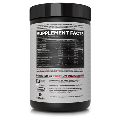 MATERIA V2.0 Supplement Facts Panel